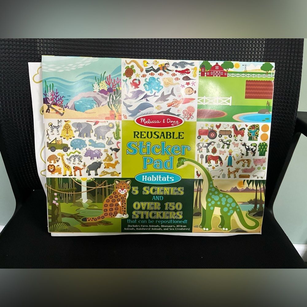 Melissa & Doug Reusable Sticker Pad - Habitats - Used All Stickers Included